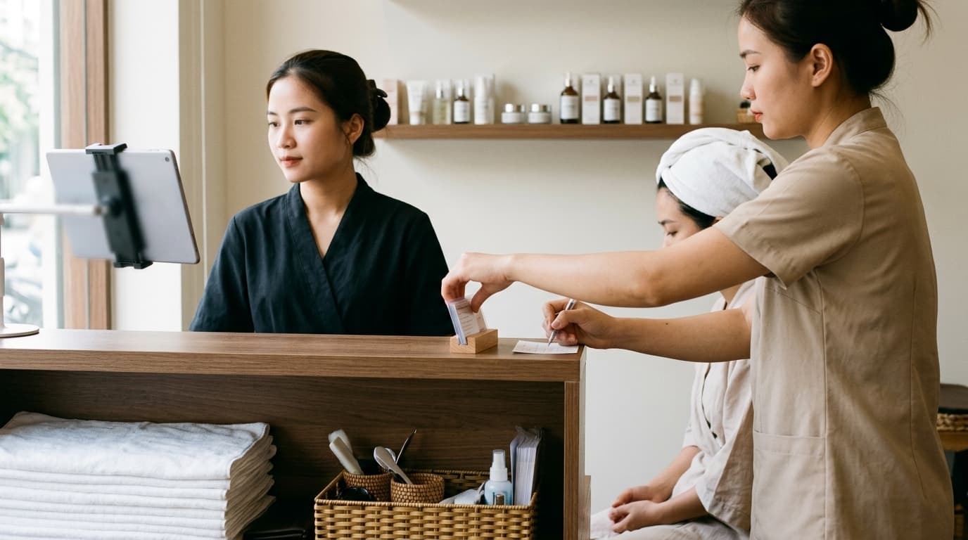 Illustration of Spas · Hair salons · Nail bars's industry-specific features